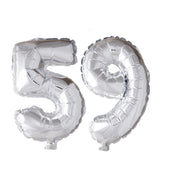 Folieballon 59 jaar zilver 86cm