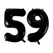 Folieballon 59 jaar zwart 86cm