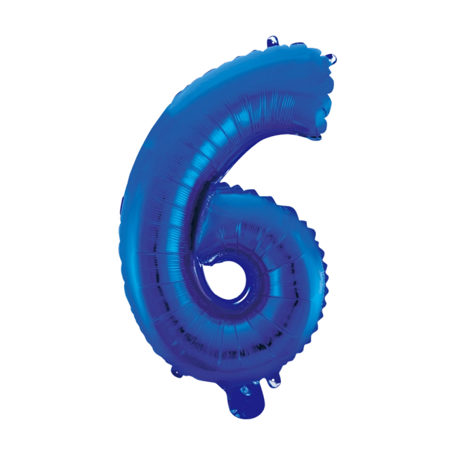 Folieballon 6 jaar blauw 86cm