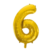 Folieballon 6 jaar Goud 41cm