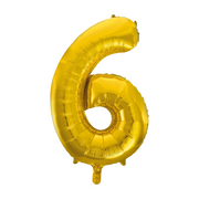 Folieballon 6 jaar Goud 66cm