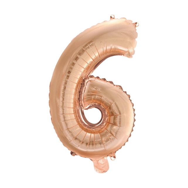 Folieballon 6 jaar Rosé Goud 41cm