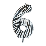 Folieballon 6 jaar zebra 86cm