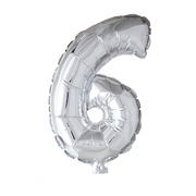 Folieballon 6 jaar Zilver 66cm