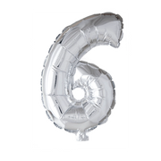 Folieballon 6 jaar zilver 86cm