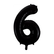Folieballon 6 jaar zwart 86cm