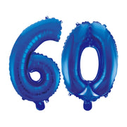 Folieballon 60 jaar blauw 86cm
