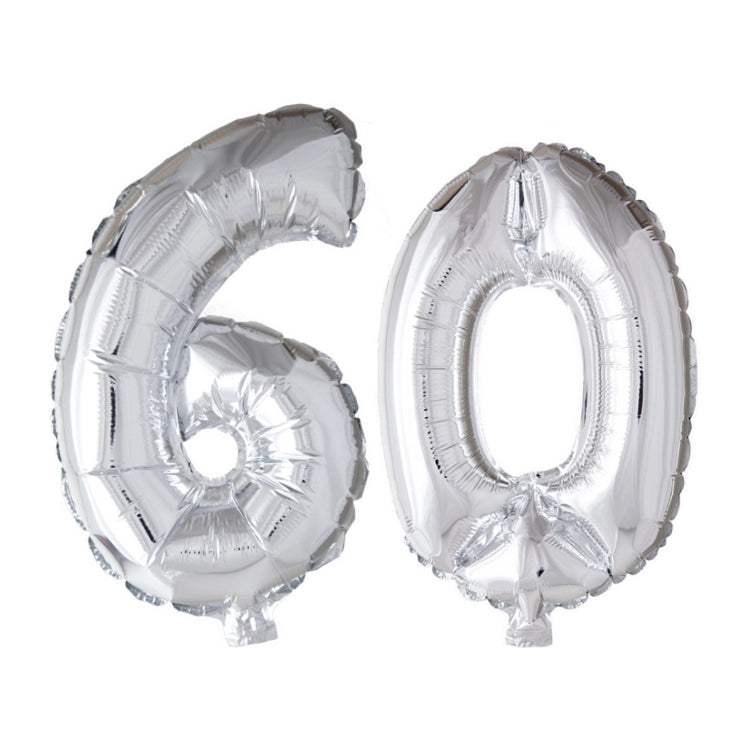 Folieballon 60 jaar Zilver 66cm