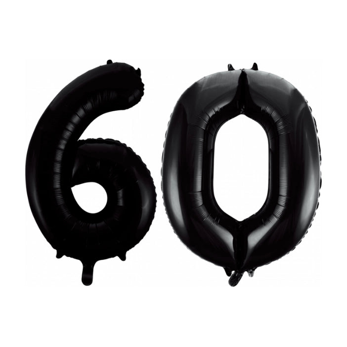 Folieballon 60 jaar zwart 41cm