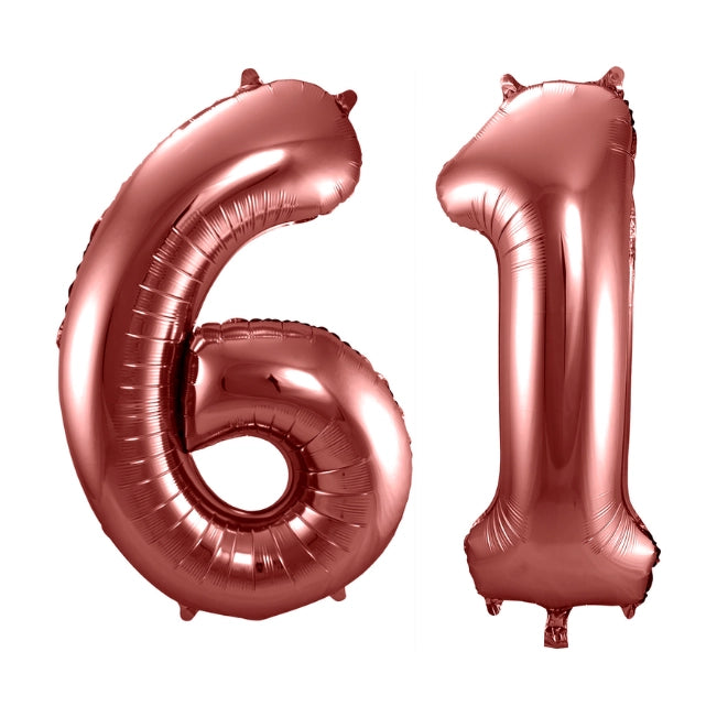 Folieballon 61 jaar brons 86cm