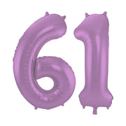 Folieballon 61 jaar metallic paars 86cm