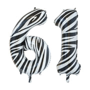 Folieballon 61 jaar zebra 86cm