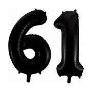 Folieballon 61 jaar zwart 41cm