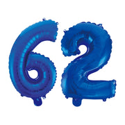 Folieballon 62 jaar blauw 41cm