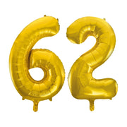 Folieballon 62 jaar Goud 66cm