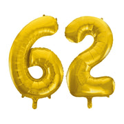 Folieballon 62 jaar Goud 86cm