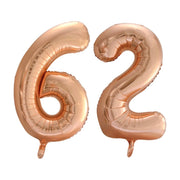Folieballon 62 jaar Rose Goud 66cm