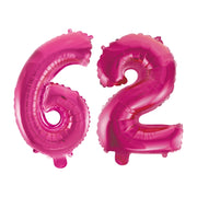 Folieballon 62 jaar roze 86cm