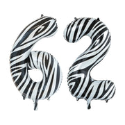 Folieballon 62 jaar zebra 86cm