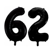 Folieballon 62 jaar zwart 86cm