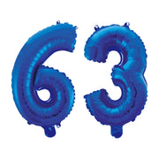 Folieballon 63 jaar blauw 86cm