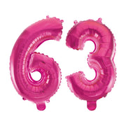 Folieballon 63 jaar roze 86cm