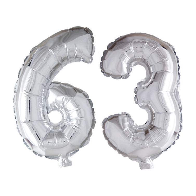 Folieballon 63 jaar Zilver 66cm