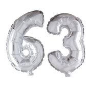 Folieballon 63 jaar zilver 86cm