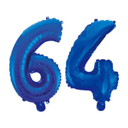 Folieballon 64 jaar blauw 41cm