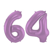 Folieballon 64 jaar metallic paars 86cm