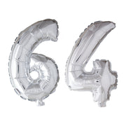 Folieballon 64 jaar Zilver 66cm