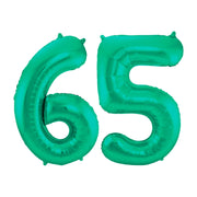 Folieballon 65 jaar metallic groen 86cm