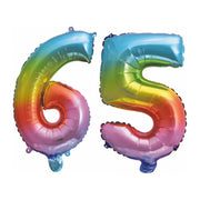 Folieballon 65 jaar Regenboog 41cm