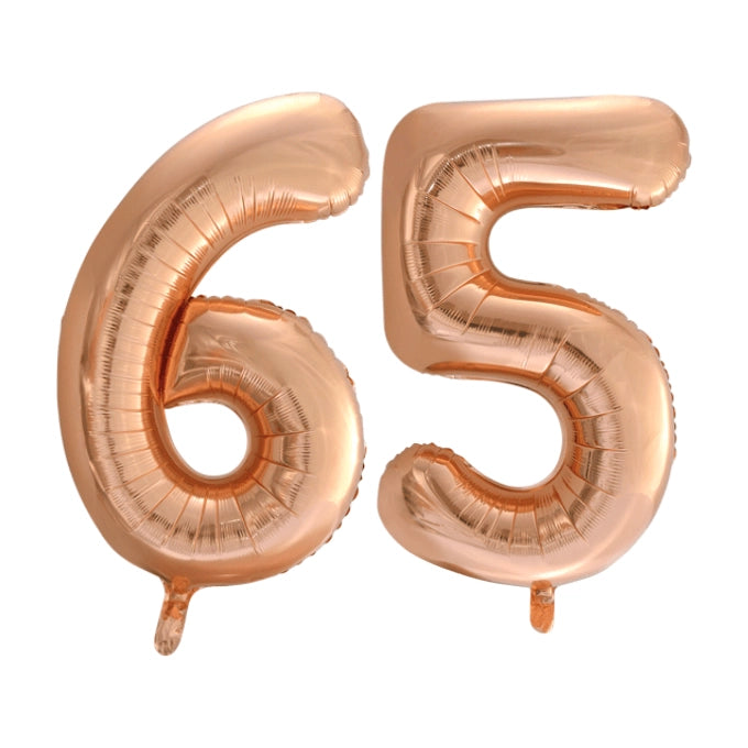Folieballon 65 jaar Rosé Goud 86cm