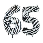 Folieballon 65 jaar zebra 86cm