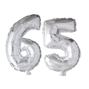 Folieballon 65 jaar Zilver 66cm