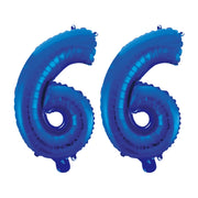 Folieballon 66 jaar blauw 41cm