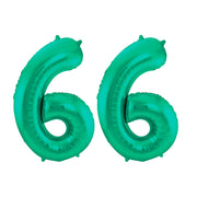 Folieballon 66 jaar metallic groen 86cm