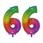 Folieballon 66 jaar Regenboog 76cm