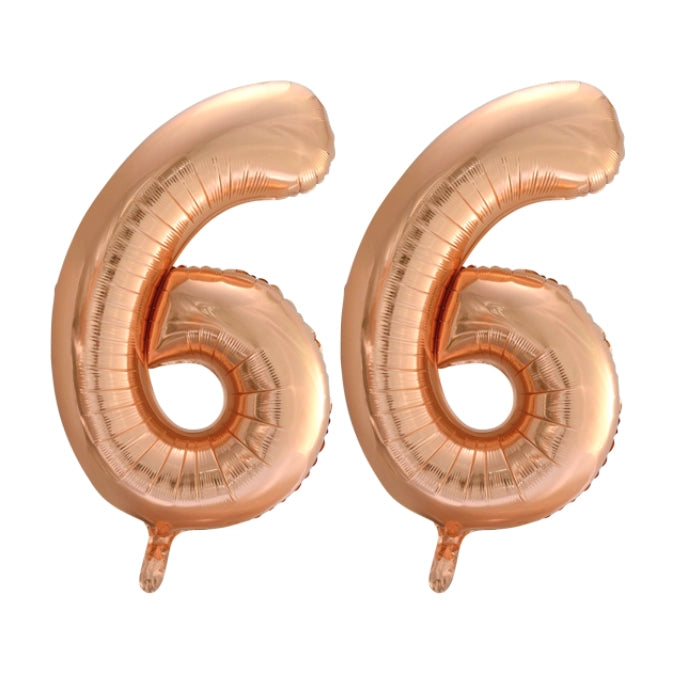 Folieballon 66 jaar Rose Goud 66cm