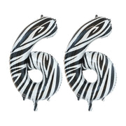Folieballon 66 jaar zebra 86cm