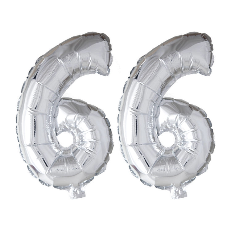 Folieballon 66 jaar Zilver 66cm