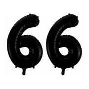 Folieballon 66 jaar zwart 41cm