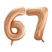 Folieballon 67 jaar Rosé Goud 86cm