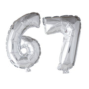Folieballon 67 jaar zilver 41cm
