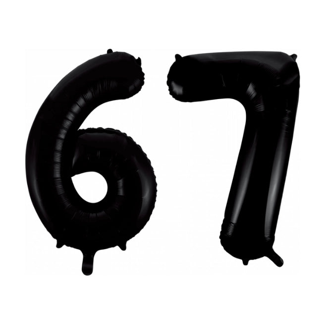 Folieballon 67 jaar zwart 41cm