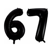 Folieballon 67 jaar zwart 86cm