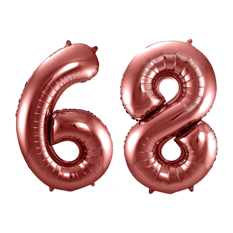 Folieballon 68 jaar brons 86cm
