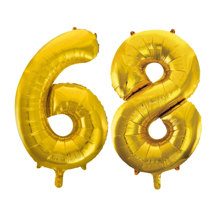 Folieballon 68 jaar Goud 66cm