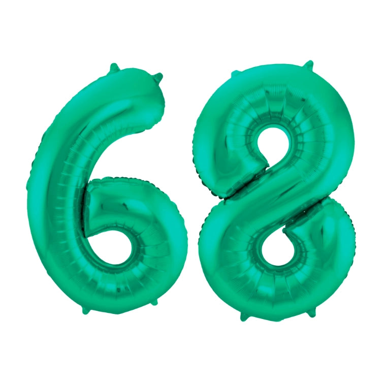 Folieballon 68 jaar metallic groen 86cm